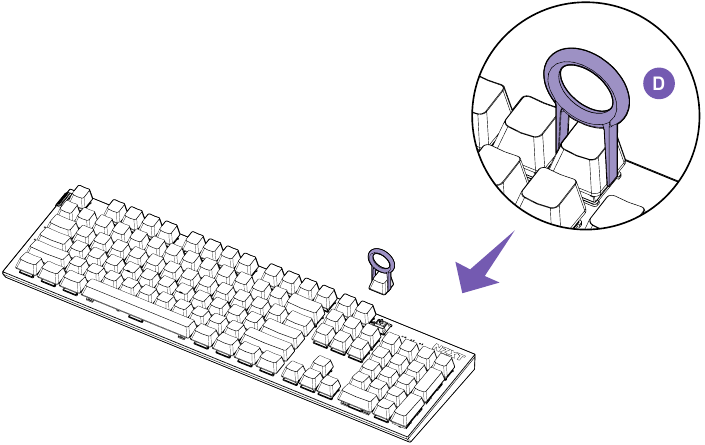 NZXT - Function 2 - Changing Keycaps - Step 1 - Removing of Keycaps Cambio de tapas de teclas - Paso 1 - Extracción de tapas de teclas