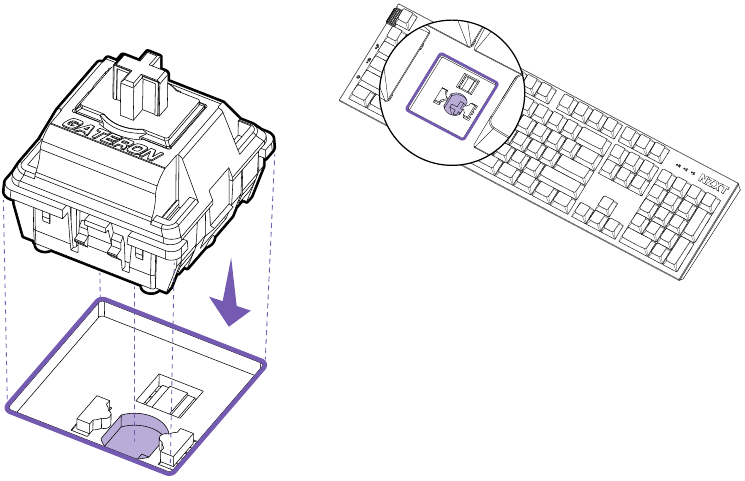 NZXT - Function 2 - Changing Keycaps - Step 3 Cambio de tapas de teclas - Paso 3