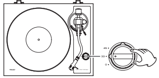 Teac - TN-4D - Seleccione la velocidad de rotación indicada en el disco Seleccione la velocidad de rotación indicada en el disco