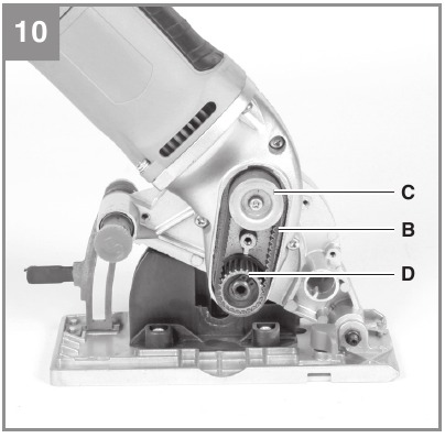 EINHELL - TC-CS 860 - Sustitución de la correa de transmisión - Paso 2 Sustitución de la correa de transmisión - Paso 2