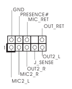 Cabezal de audio del panel frontal