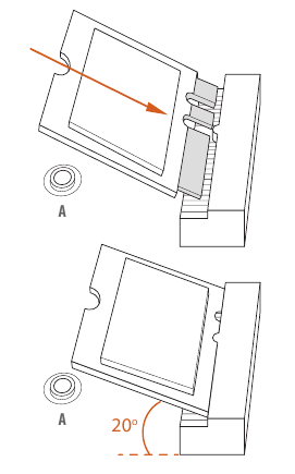Inserción del módulo Wi-Fi/BT en la ranura M.2