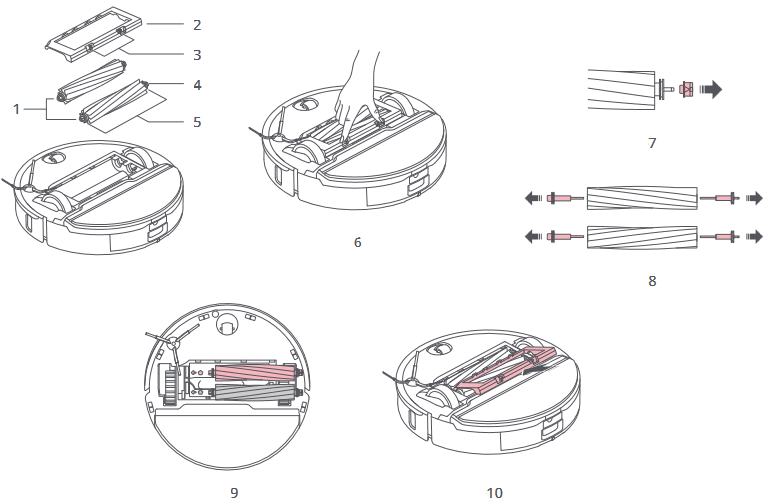 Roborock - S8 Pro Ultra - Mantenimiento rutinario - Cepillos principales Mantenimiento rutinario - Cepillos principales
