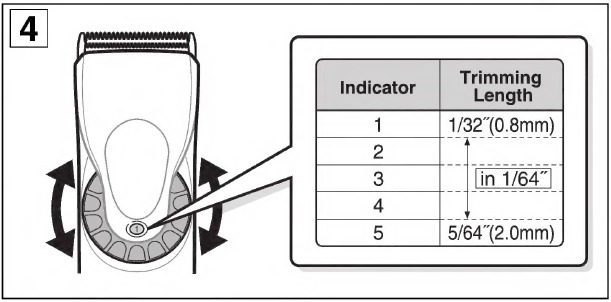 Panasonic - ER160 - Uso del dial de control de ajuste de altura Uso del dial de control de ajuste de altura
