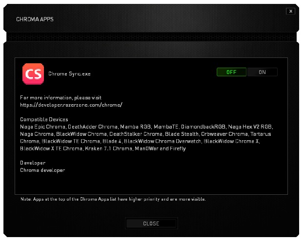 RAZER - BLACKWIDOW X CHROMA - Apps List Tab - Part 2 Pestaña Lista de aplicaciones - Parte 2