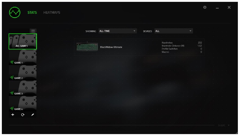 RAZER - BLACKWIDOW X CHROMA - Games List Lista de juegos