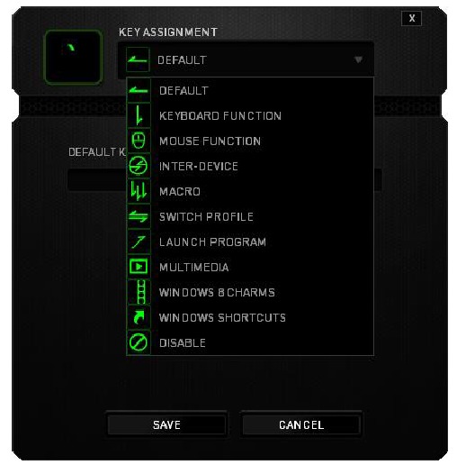 RAZER - BLACKWIDOW X CHROMA - Menú de asignación de teclas Menú de asignación de teclas