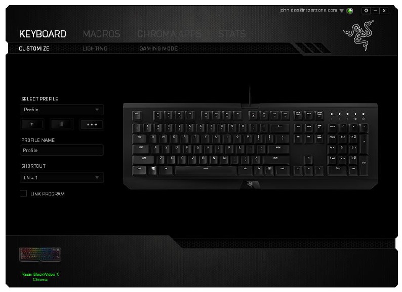 RAZER - BLACKWIDOW X CHROMA - PESTAÑA TECLADO PESTAÑA TECLADO