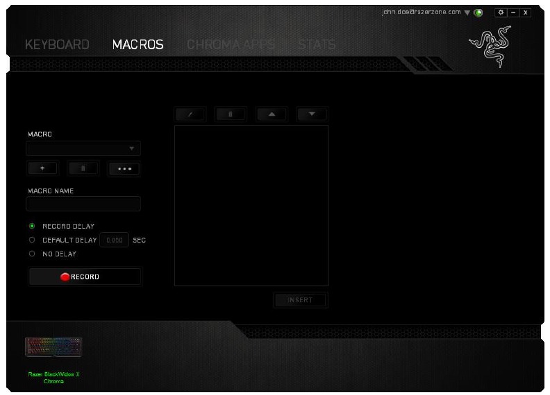 RAZER - BLACKWIDOW X CHROMA - MACROS TAB - Part 2 PESTAÑA MACROS - Parte 2