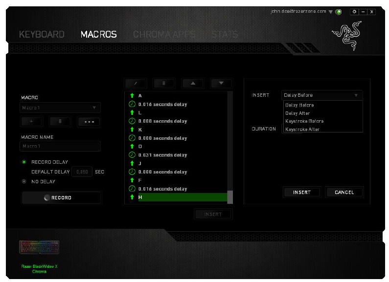 RAZER - BLACKWIDOW X CHROMA - MACROS TAB - Part 4 PESTAÑA MACROS - Parte 4