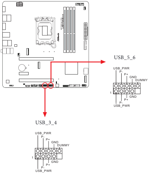 ASROCK - PHANTOM GAMING B760M PG LIGHTNING/D4 - Descripción general de los conectores y cabezales integrados - Parte 4 Descripción general de los conectores y cabezales integrados - Parte 4