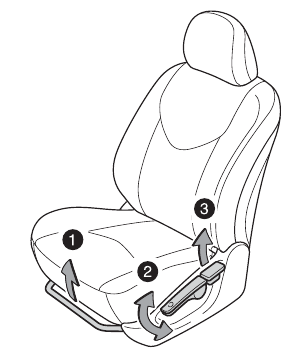 Toyota - RAV4 2011 - Ajustes de los asientos: delanteros - Asiento manual Ajustes de los asientos: delanteros - Asiento manual