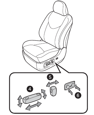 Toyota - RAV4 2011 - Ajustes de los asientos: delanteros - Asiento eléctrico (solo lado del conductor) Ajustes de los asientos: delanteros - Asiento eléctrico (solo lado del conductor)