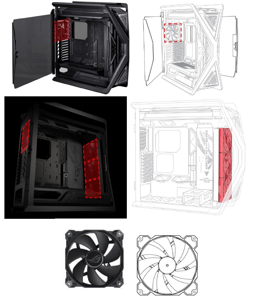 Asus - GR701 - Ventilador PWM de 140 mm Ventilador PWM de 140 mm