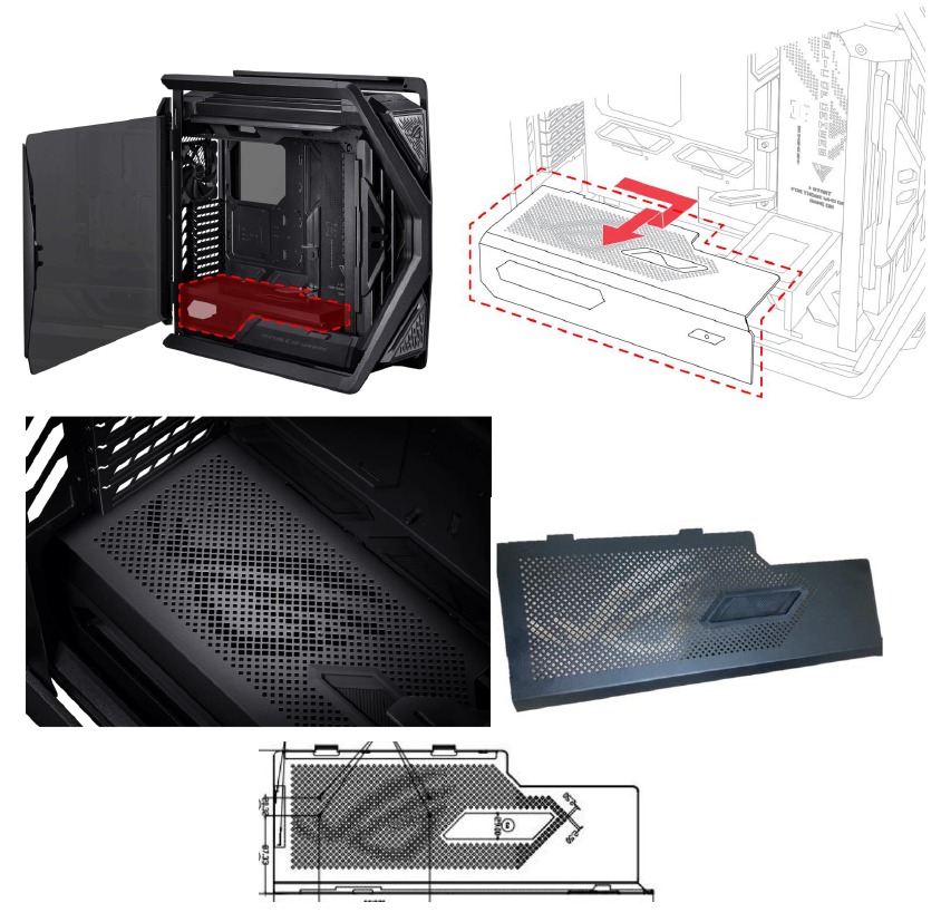 Asus - GR701 - Cubierta de la PSU Cubierta de la PSU