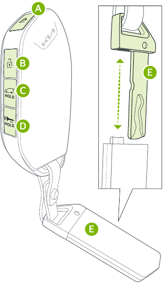 Kia - EV9 2024 - Llave inteligente con arranque remoto Llave inteligente con arranque remoto