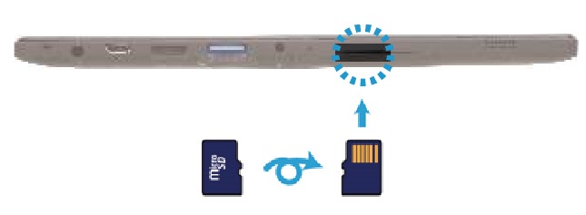 Acer - One 10 - Inserción de una tarjeta de almacenamiento Inserción de una tarjeta de almacenamiento