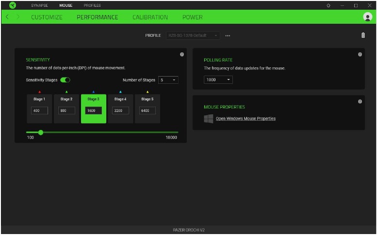 RAZER - OROCHI V2 - PESTAÑA RATÓN - Rendimiento PESTAÑA RATÓN - Rendimiento