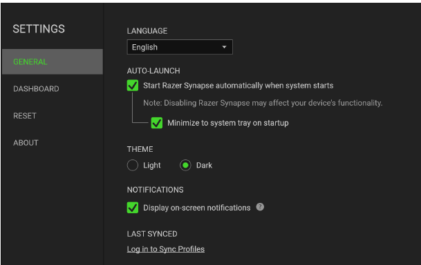 RAZER - DEATHSTALKER V2 PRO - VENTANA DE AJUSTES VENTANA DE AJUSTES