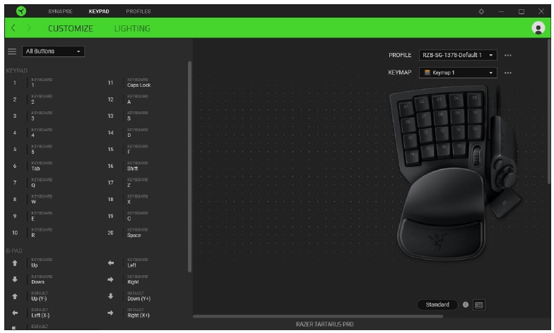 RAZER - TARTARUS PRO - Barra lateral - Paso 1 Barra lateral - Paso 1