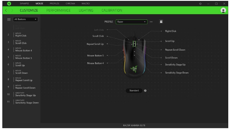 Razer - MAMBA ELITE - Sidebar - Step 1 Barra lateral: paso 1