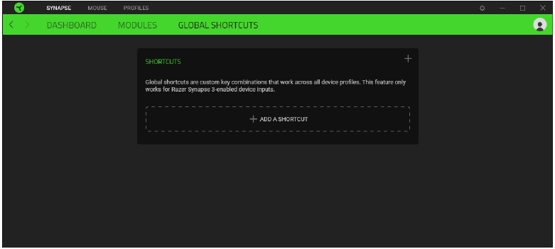 RAZER - VIPER 8K HZ - CONFIGURACIÓN DE TU DISPOSITIVO - Adición de atajos globales CONFIGURACIÓN DE TU DISPOSITIVO - Adición de atajos globales