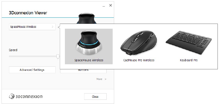 3DConnexion - SpaceMouse Wireless - Configuración - Paso 1 - Velocidad Configuración - Paso 1 - Velocidad