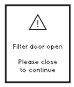Puerta del filtro abierta