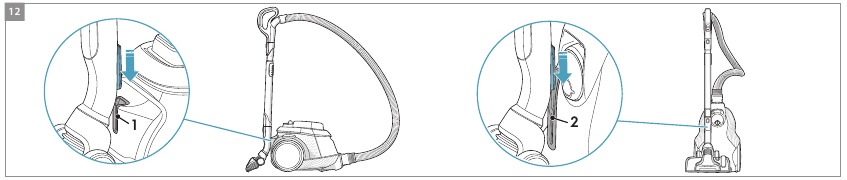 Electrolux - Pure C9 - POSICIONES DE ESTACIONAMIENTO, DESPLAZAMIENTO DEL ASPIRADOR - Paso 1 POSICIONES DE ESTACIONAMIENTO, DESPLAZAMIENTO DEL ASPIRADOR - Paso 1