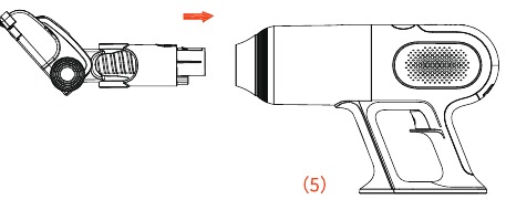 Ultenic - U10 - Connections between the floor brush and handheld components Conexiones entre el cepillo para suelos y los componentes de mano