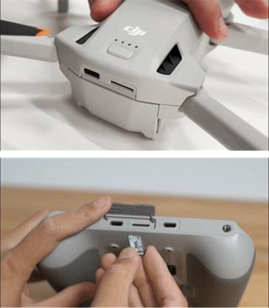 dji - Mini 3 - Instalación de una tarjeta de memoria Instalación de una tarjeta de memoria