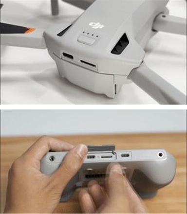 dji - Mini 3 - Extracción de una tarjeta de memoria Extracción de una tarjeta de memoria