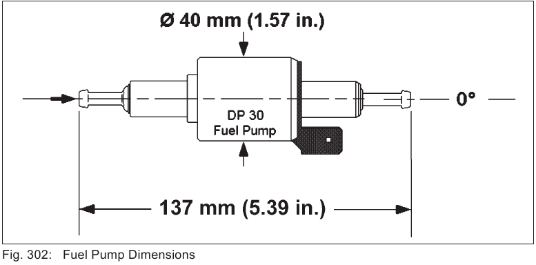 Webasto - Thermo Top - Dimensiones de la bomba de combustible Dimensiones de la bomba de combustible
