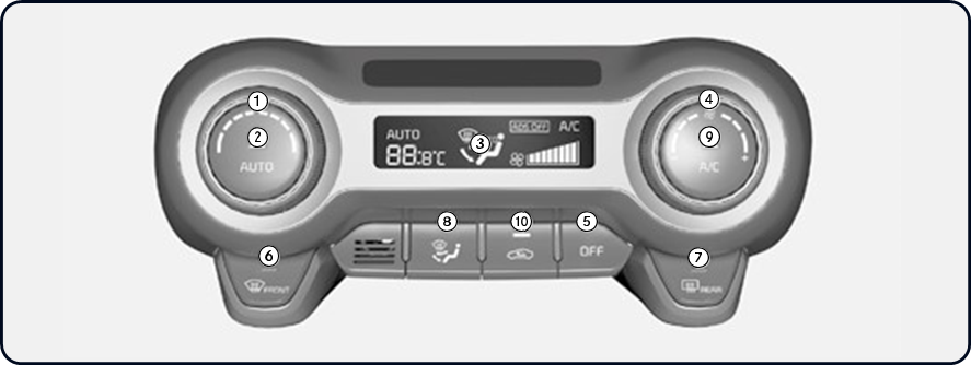 Kia - Rio 2022 - Automatic Climate Control System Sistema de climatización automático