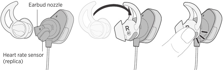 Bose - SOUNDSPORT PULSE - Cambio de las almohadillas StayHear®+ Pulse - Paso 2 Cambio de las almohadillas StayHear®+ Pulse - Paso 2