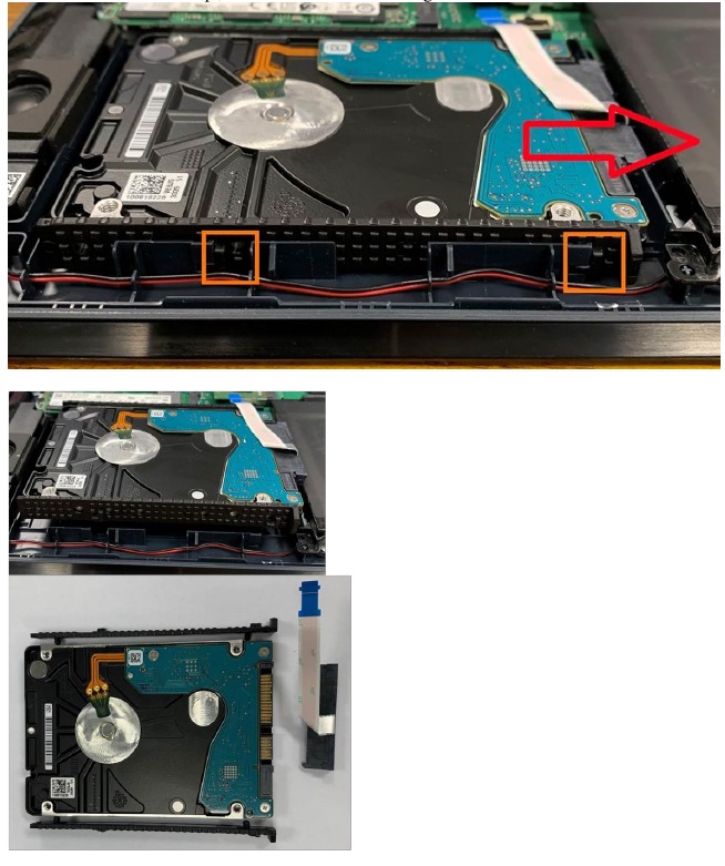 Asus - Serie X571 - Retirada del módulo HDD y SSD - Paso 3 Retirada del módulo HDD y SSD - Paso 3