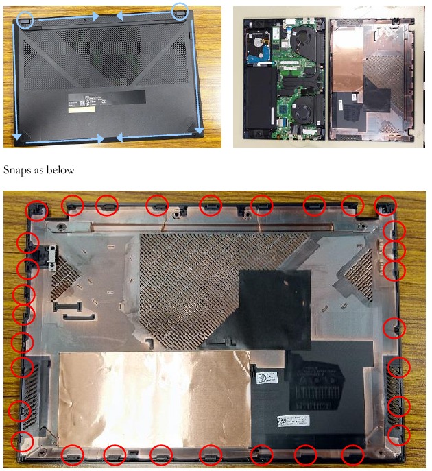 Asus - Serie X571 - Separar del módulo de la carcasa superior Separar del módulo de la carcasa superior