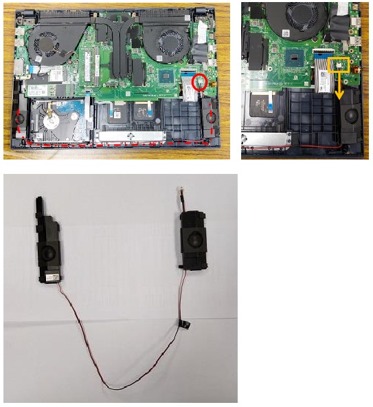 Asus - Serie X571 - Retirada del módulo del altavoz Retirada del módulo del altavoz