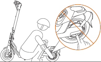 Segway - KickScooter - ADVERTENCIAS - Manipulación del motor del buje después de la conducción ADVERTENCIAS - Manipulación del motor del buje después de la conducción