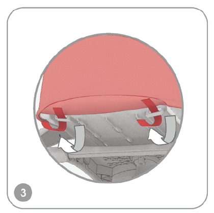 Stokke - YOYO - Instalación de la cesta y la correa para el hombro - Paso 3 Instalación de la cesta y la correa para el hombro - Paso 3