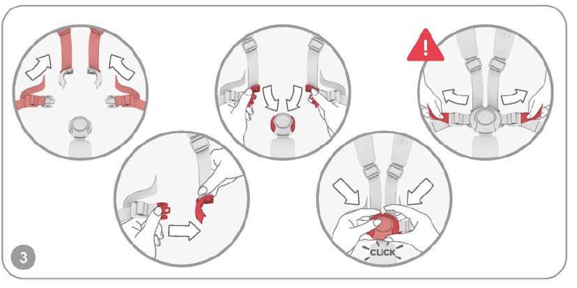 Stokke - YOYO - Instalación de la almohadilla del asiento y el arnés - Paso 3 Instalación de la almohadilla del asiento y el arnés - Paso 3