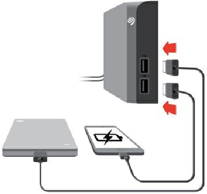Seagate - Backup Plus - Conecte dispositivos USB al Backup Plus Hub Conecte dispositivos USB al Backup Plus Hub