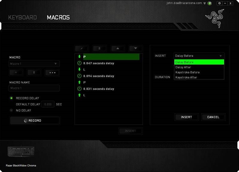 Razer - BLACKWIDOW CHROMA - Pestaña MACROS - Paso 4 Pestaña MACROS - Paso 4