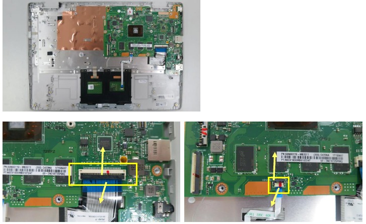 Asus - C423NA - Quitar el módulo de la placa base - Paso 1 Quitar el módulo de la placa base - Paso 1