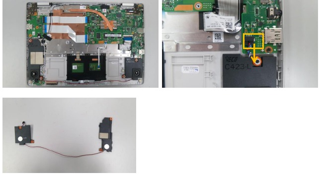 Asus - C423NA - Quitar el módulo del altavoz Quitar el módulo del altavoz