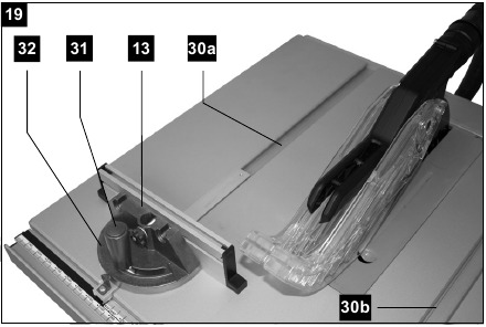 Scheppach - HS105 - Funcionamiento - Tope transversal Funcionamiento - Tope transversal