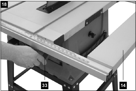 Scheppach - HS105 - Funcionamiento - Uso de la extensión de ancho de mesa Funcionamiento - Uso de la extensión de ancho de mesa