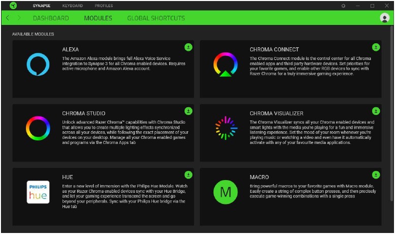 RAZER - BLACKWIDOW V3 TENKEYLESS - CONFIGURACIÓN DE TU DISPOSITIVO - Instalación de los módulos CONFIGURACIÓN DE TU DISPOSITIVO - Instalación de los módulos