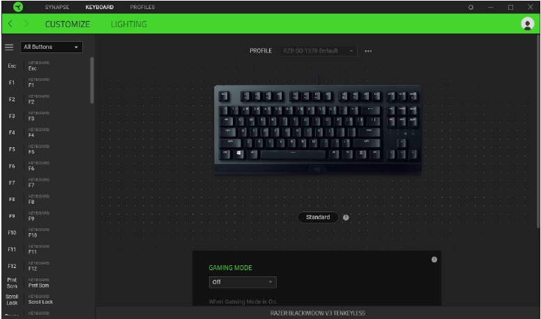 RAZER - BLACKWIDOW V3 TENKEYLESS - Revelación de todas las asignaciones de teclas actuales Revelación de todas las asignaciones de teclas actuales