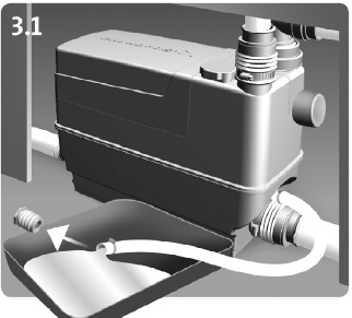 GRUNDFOS - Sololift2 C-3 - If Foreign body in tank - Step 1 Si hay un cuerpo extraño en el depósito - Paso 1